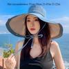 Women’s 18cm Extra Large Brim Reversible Bucket Hat Korean Style UV Protection Sun Hat for Summer Face Covering Outdoor Daily