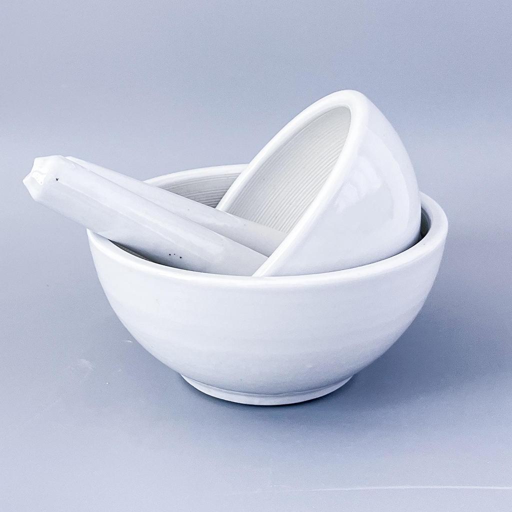 Thickened Ceramic Mortar & Pestle Set for Grinding Pigment and Glaze