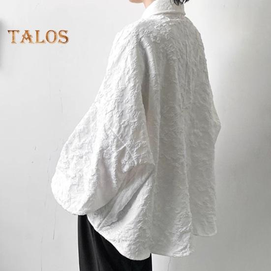 Podzim Jaro Košile Květina Rilievo Zapínání na knoflíky Límec Cardigan Dlouhé rukávy Cardigan Volný Střední délka Tmavý styl Top Denní nošení