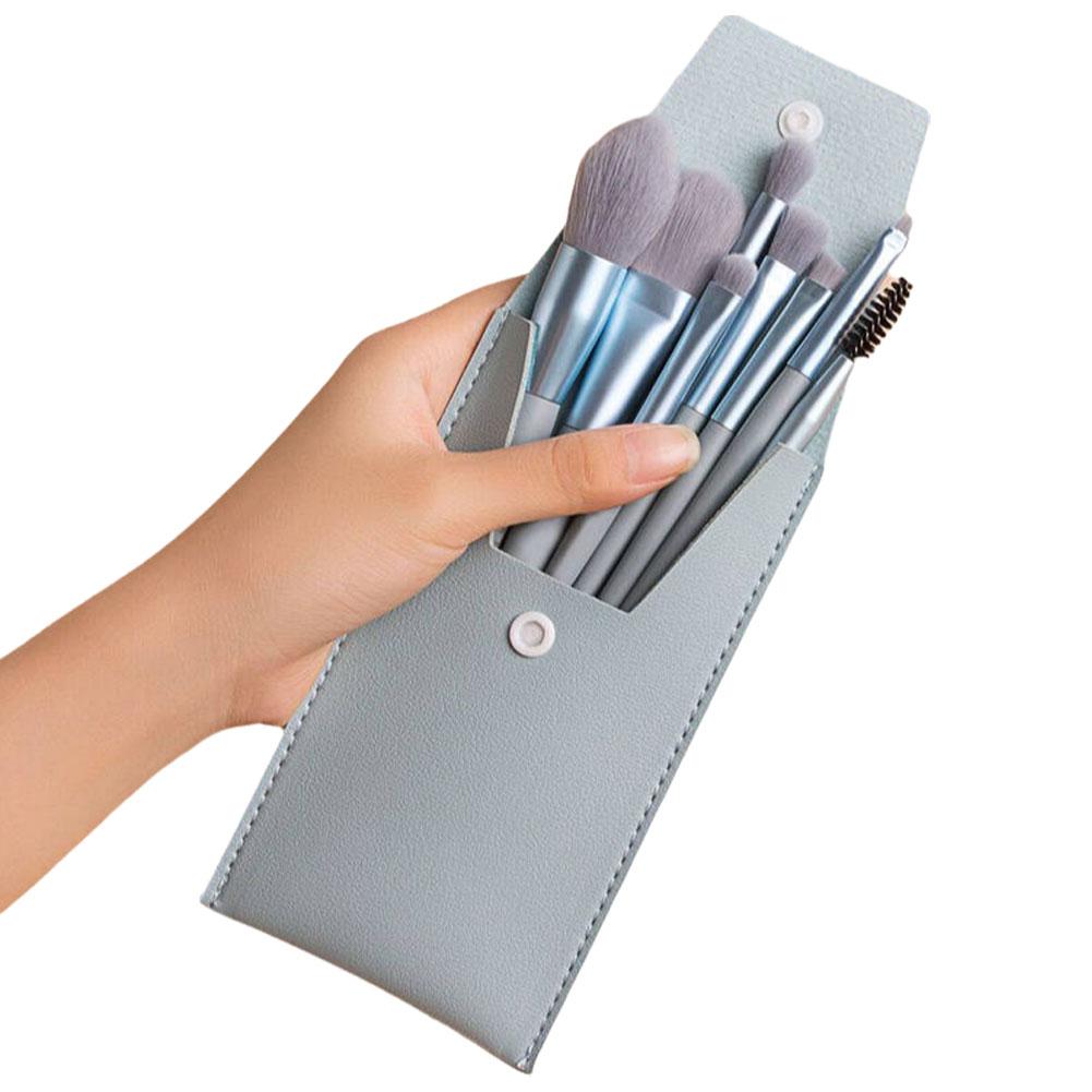 

Makeup brush set, 8 pieces blue-8pcs