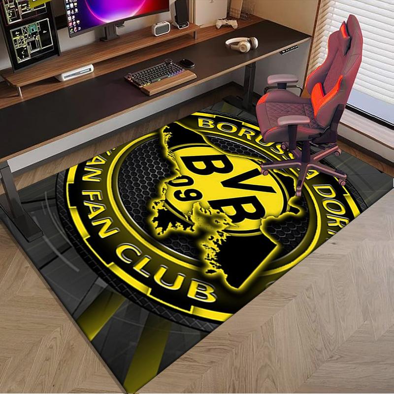 Borussia dortmund Area Rug for Office, Chair Rug, Decorative Carpet Livingroom Mat, Large Size Fan gifts Christmas gifts