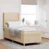 Box Spring Bed with Headboard Cream 80 x 200 cm Fabric