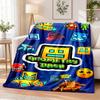 Geometry Dash Flannel Throw Blanket Soft Warm Cozy For Sofa Bed Indoor Home Bedroom Use