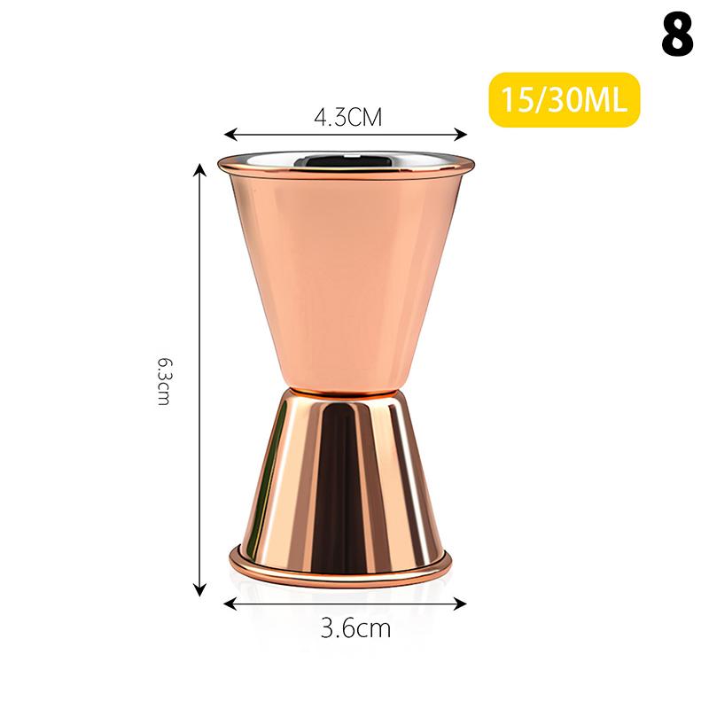 1 Pezzo 15/30ml o 30/60ml Bicchiere Dosatore Cocktail in Acciaio Inossidabile Doppia Testa Bicchiere Dosatore Alcolico Bicchiere Misurino Bar Once Articoli per la Cucina