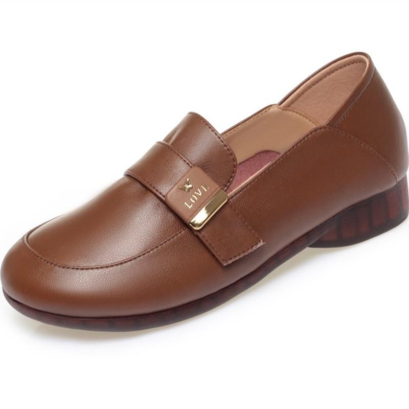 Fashion AIYUQI Ladies Shoes Wdges 2024 New Fall Casual Genuine Leather Mom Shoes Women Round Toe Large Size Women's Shoes