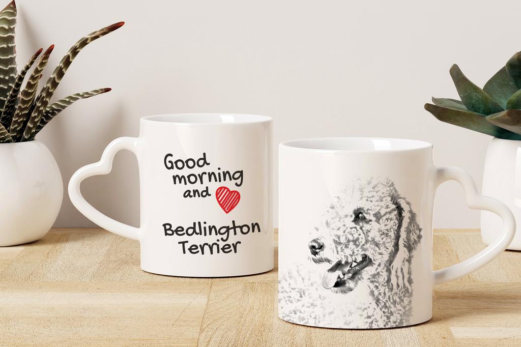 Bedlington Terrier, Rothbury Terrier, Rodbery Terrier - Cup with a Dog, Adorable Cup with a Heart-shaped Handle, Universal Gift from the Art-Dog Brand