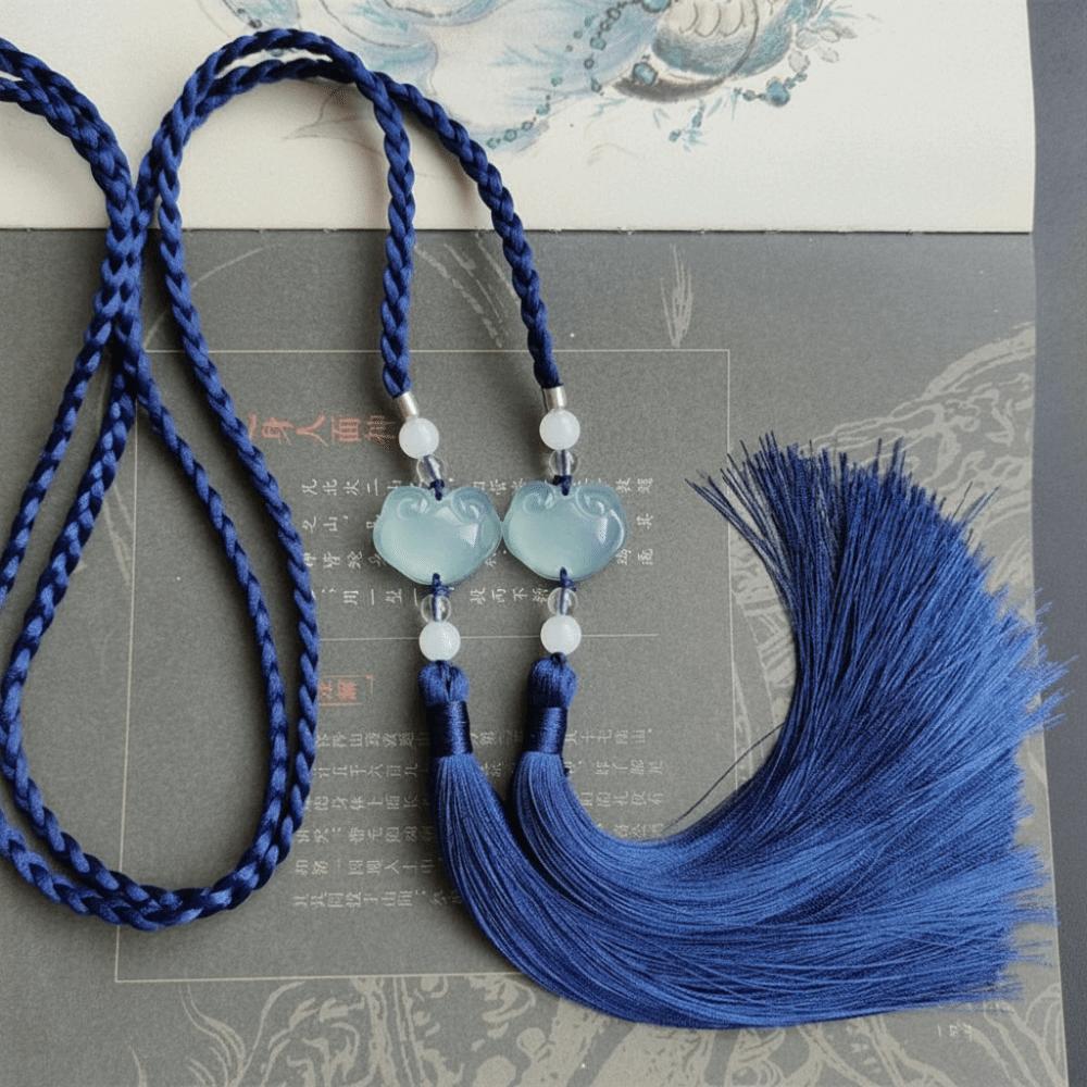 Round Neck Hanfu Palace Sash Belt Simple Waist Cord Belt New Tassel Pendant Belt Gift