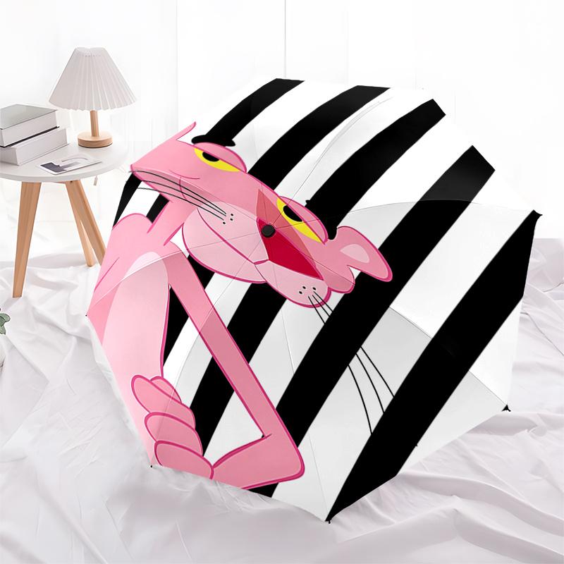 

Pink Panther Auto Open Close Umbrella Portable Folding Design with 8 Bone Iron Frame,Outdoor Rain Gear for Fans,Travelers,Daily Use,an