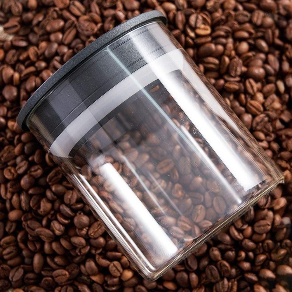 Press Type Vacuum Coffee Canisters Glass Tea Storage Container Food Storage Jar Grain Storage