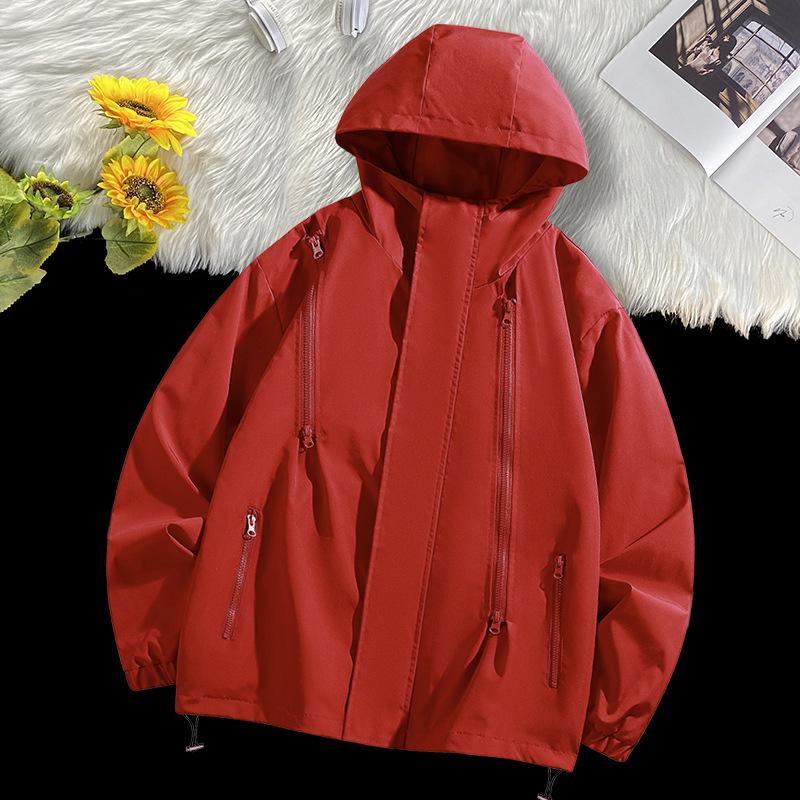 Outdoor Jacket Functional Twill Zipper Hooded Solid Color Men's Trench Coat Autumn Couples Jacket Mountaineering Suit