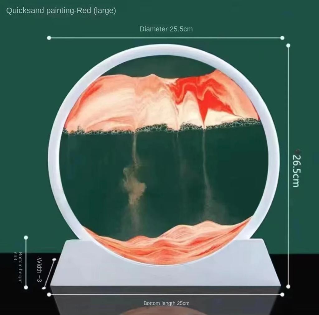 Creative 3D Circular Quicksand Painting Rotatable Sand Painting Nordic Home Decoration Liquid Hourglass Party Table Decoration