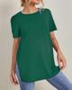 New Maternity Casual Solid Color Tops Hundred Round Neck Slit Maternity Wear Short-sleeved Tops