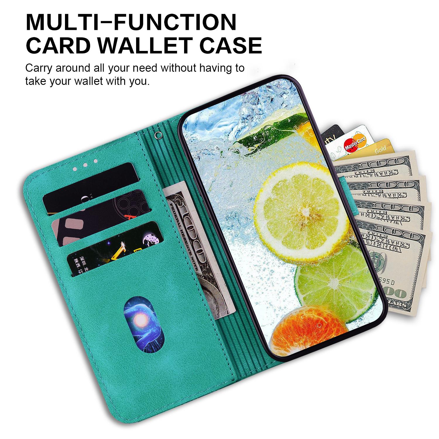 

For Samsung Galaxy A35 5G Case PU Leather Wallet Phone Cover Double 8-Shape Green
