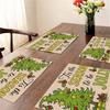 New Christmas Faux Linen Heat-Resistant Table Placemats - Rectangular Festive Dining Decor.