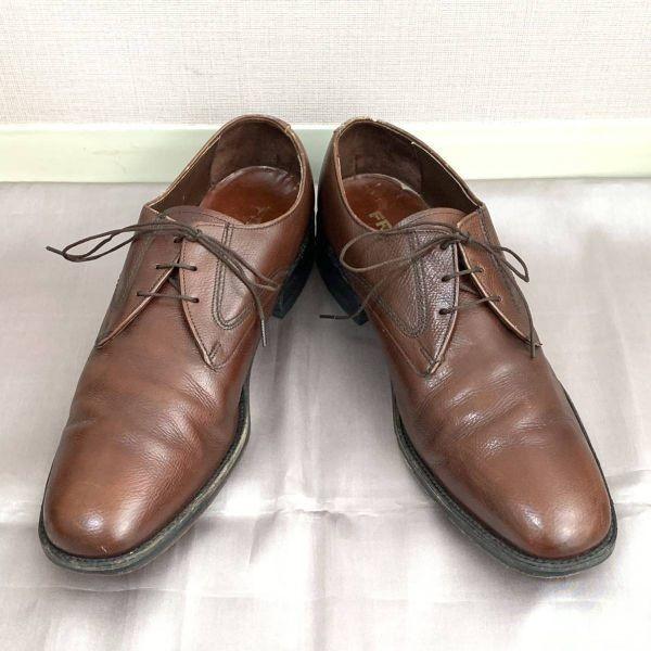 70er 80er Vintage FREEMAN Größe 9.5C 26.5 27.0cm Plain Toe Businessschuhe Braun(GEBRAUCHT)