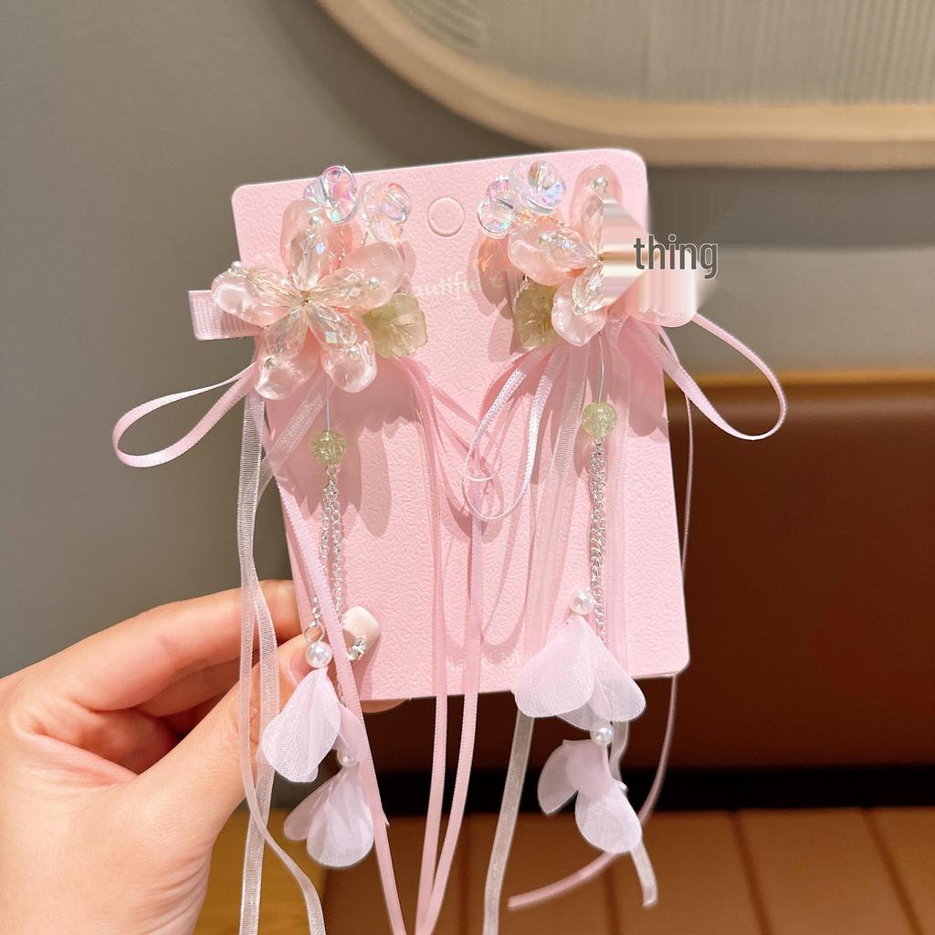 Ancient Style Children's Hanfu Hairpin with Tassel and Forehead Chain