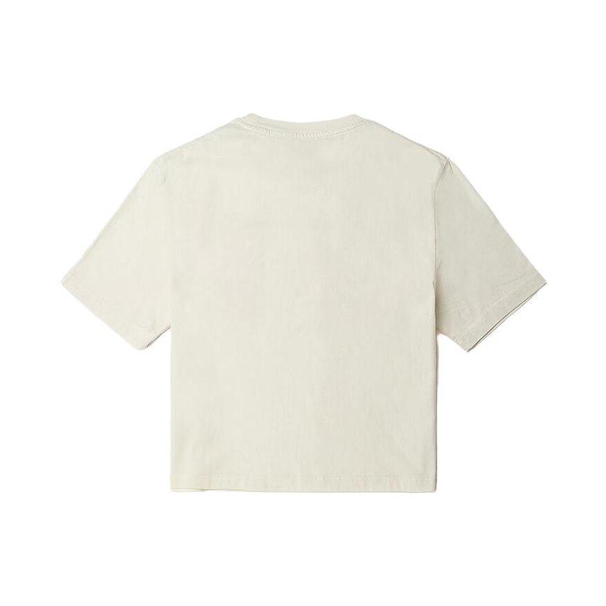 Timberland Letter Pattern Printed Short Sleeve T-Shirt Women Tops Vintage-White A6HRD-CM9