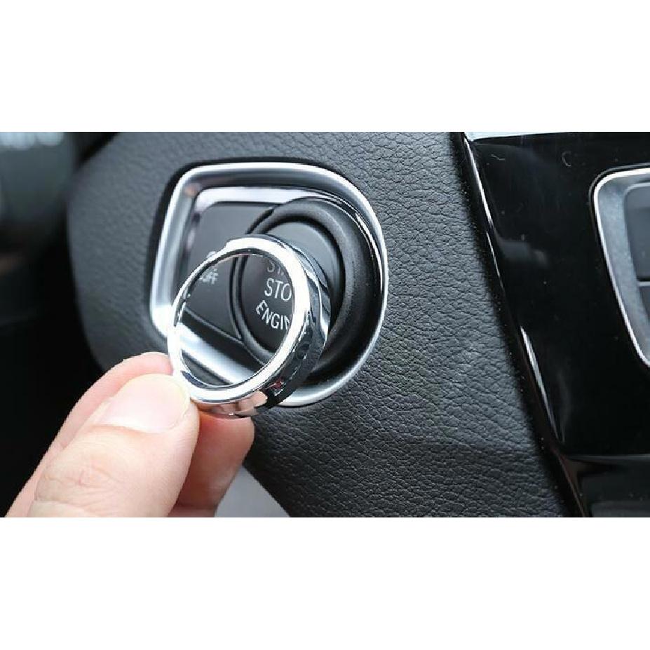 For BMW X1 2016- F48 ABS silver Start button ignition switch ring trim 1pcs