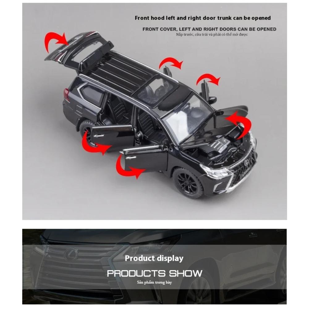 1/32 Scale LEXUS LX570 SUV Alloy Off Road Diecast Metal Model Sound & Light Toy Home Decoration Trendy Ornaments Children Toy Present