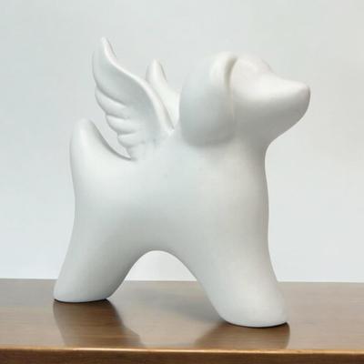 Hond Engel Beeldje Herdenkings Puppy Standbeeld met Vleugels Hars Hond Engel