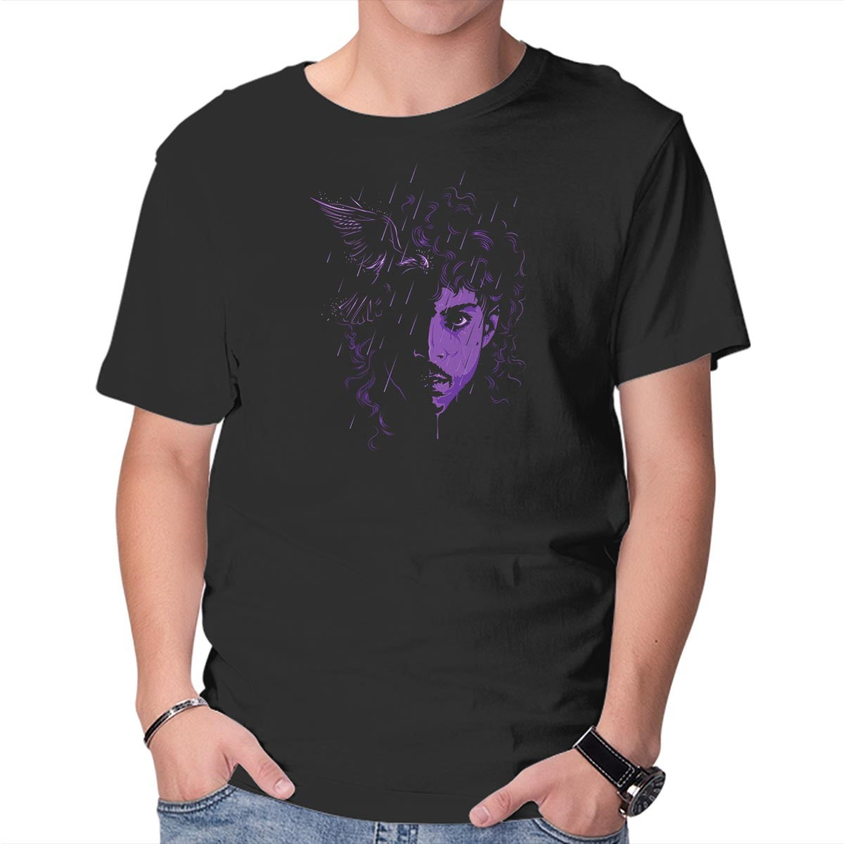 Unisex Crew Neck T-Shirt Rest in Purple Graphic Short Sleeve Casual Tee XXL