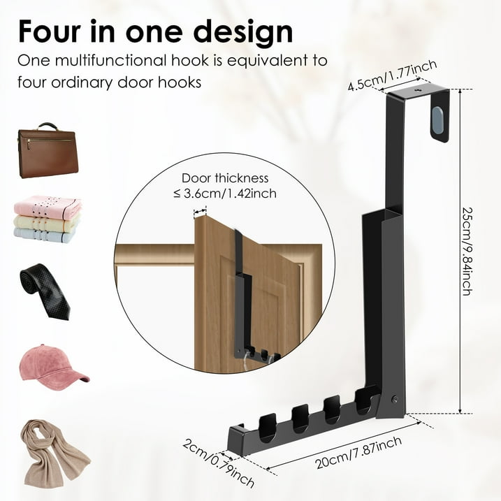 NewSoul Over The Door Hooks Hanger Foldable Over Door Drying Laundry Rack Hooks for Hanging Clothes with 4 Groves Over Door Towel Racks for Clothes