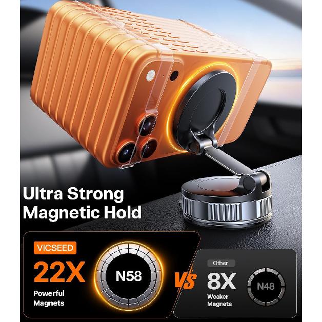 VICSEED for MagSafe Car Mount [Upgraded 98LBS Strongest Suction,Won't Break