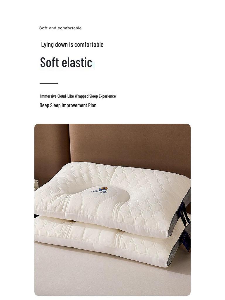 Thailand Latex Neck Support Pillow - A-grade, Non-collapsing, Cervical Spine Protection, Sleep Aid, High Pillow for Home Use.