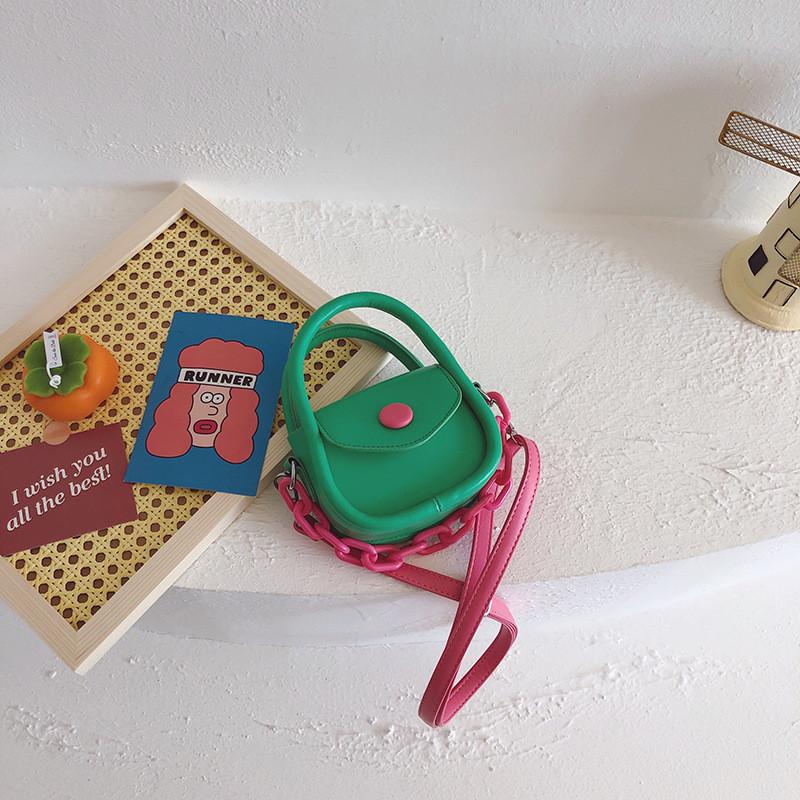 Stylish Korean Mini Shoulder Bag For Kids With Trendy Color Block Design And Breathable Features