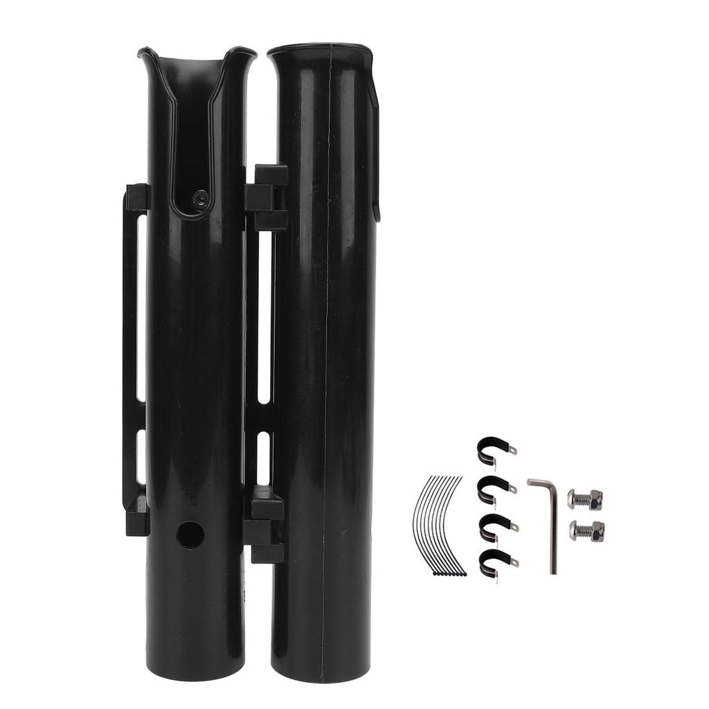 Fishing Rod Holder Bracket, Plastic Safety Fixing 2-Tube Fishing Rod Holder Rack, Portable Fishing Pole Holder, Tube Fishing Rod Pole Support for Moto