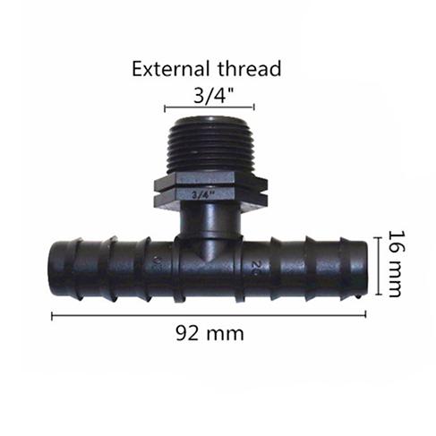 Hose Barbed Tee Connectors with Threaded Agriculture Irrigation Connections To DN16 DN20 Garden Hose Splitter 5 Pcs