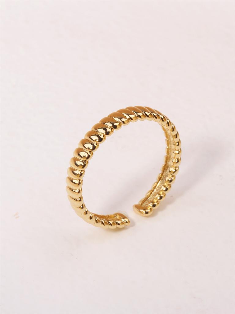 Fashion Niche Design Sense Versatile Opening Adjustable Ring, Gold Stacked Fashionable Simple Ring