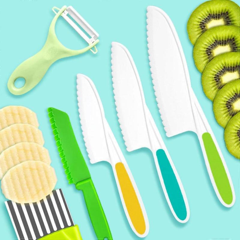 Children's Baking Kitchen Knife Kitchen Set Children's Kitchen Utensils 6-piece Set Multi-color