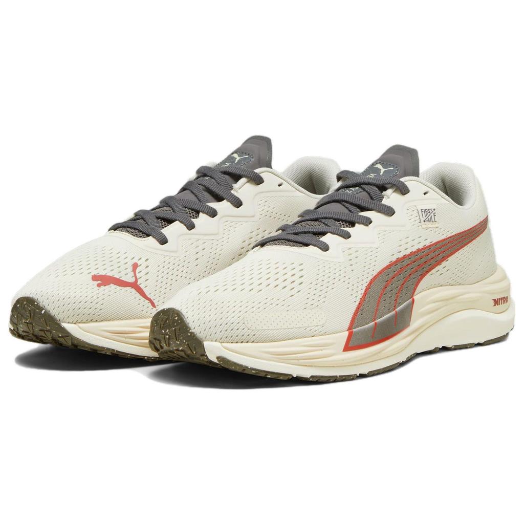 Puma First Mile x Velocity Nitro 2 Alpine Snow Men Sneakers Cream Cool-Dark-Gray Astro-Red 379113-01