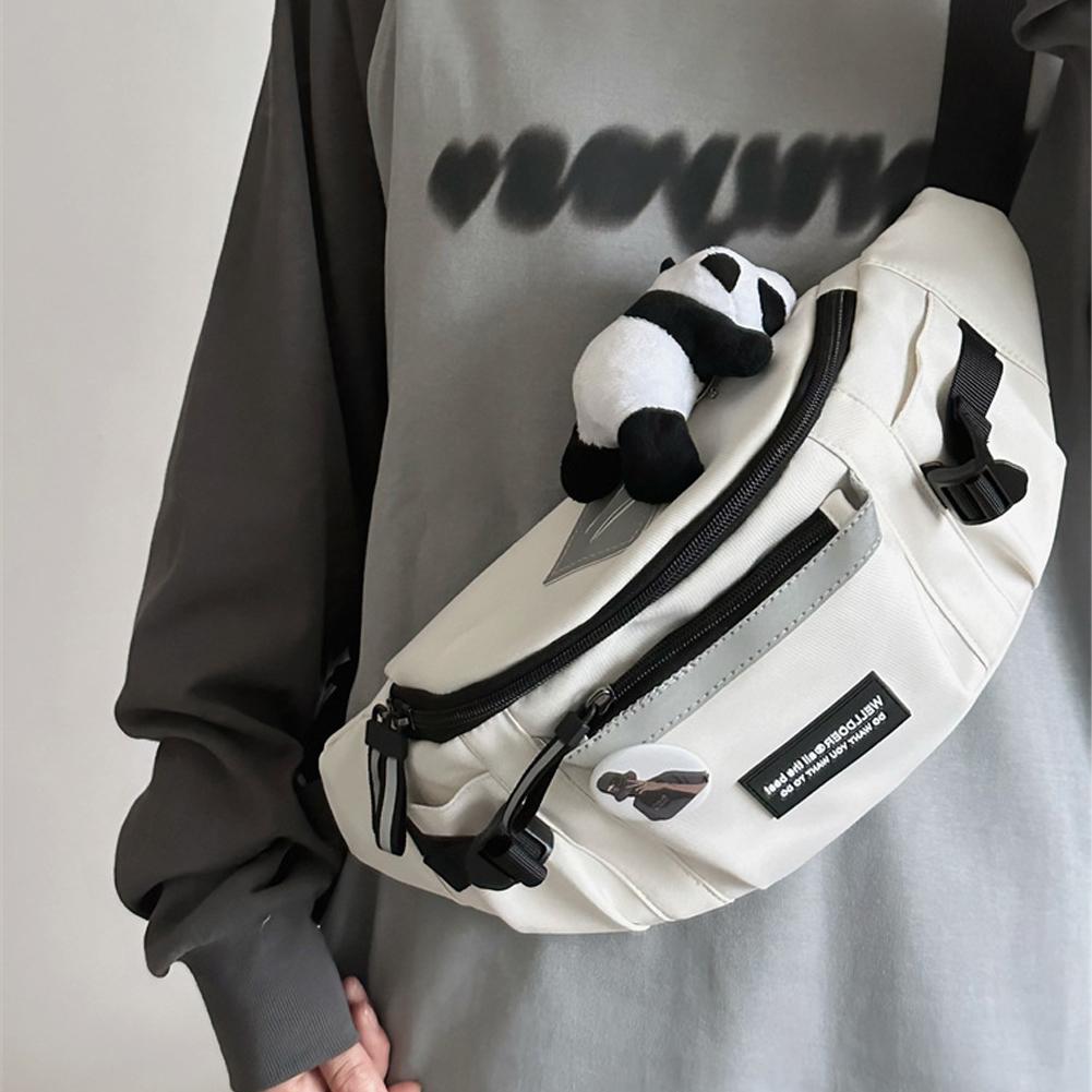 Korean Style Unisex Fashion Chest Bag Crossbody Waist Bag Messenger Bag Sportswear Shoulder Bag Casual Outdoor Bags Lovers Gift for Men and Women