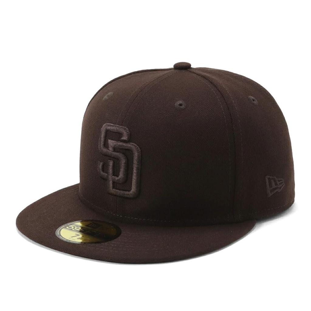 New Era 59FIFTY Cap MLB San Diego Padres SD Burntwood Brown Tonal ONSPOTZ and 5950 Straight Flat Stylish Streetwear Travel Sun Gift Idea (14561976