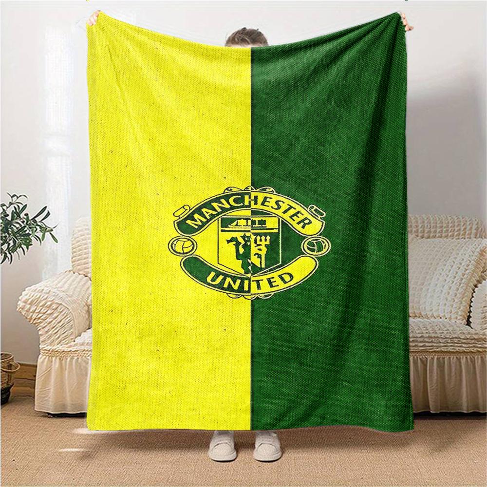 Manchester Crest Blankets Flannel Printed Breathable Warm Throw Blanket for Home Office Bedspreads 0708a10