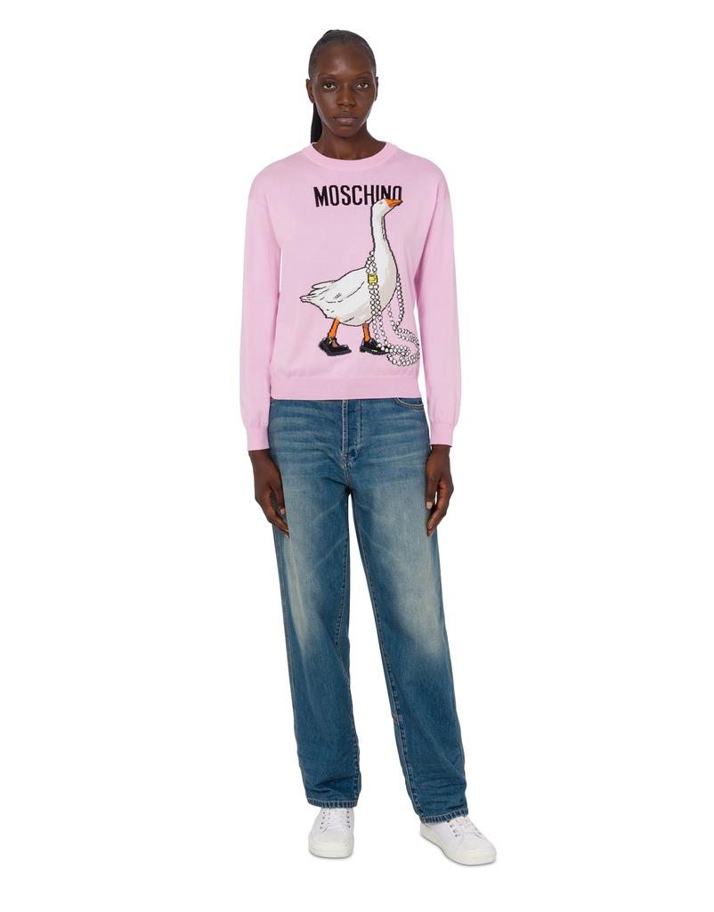 MOSCHINO Goose Pearl Cotton Knit