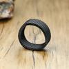 10mm Black Circle Woven Mesh Rings High Quality Stainless Steel Flexible Wedding Band Ring For Men Jewelry