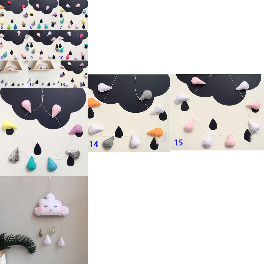 Charming Baby Kids Room Nursery Cloud Raindrop Wall Decor Stickers Decal Gifts