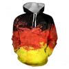 Autumn 3D German Flag National Emblem Pattern Printed Hoodies Fashionable Casual Sports Long Sleeved Men's Hooded Sweatshirts