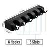 A20F-Mop And Broom Holder Wall Mount Heavy Duty Broom Holder Holder Home Garden Garage And Storage Room Tool Organizer Black