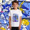 Digimon Ishida Yamato X Gabumon Anime Print Boys Girls Cotton T Shirt Casual Short Sleeve Top Kids Summer Clothes