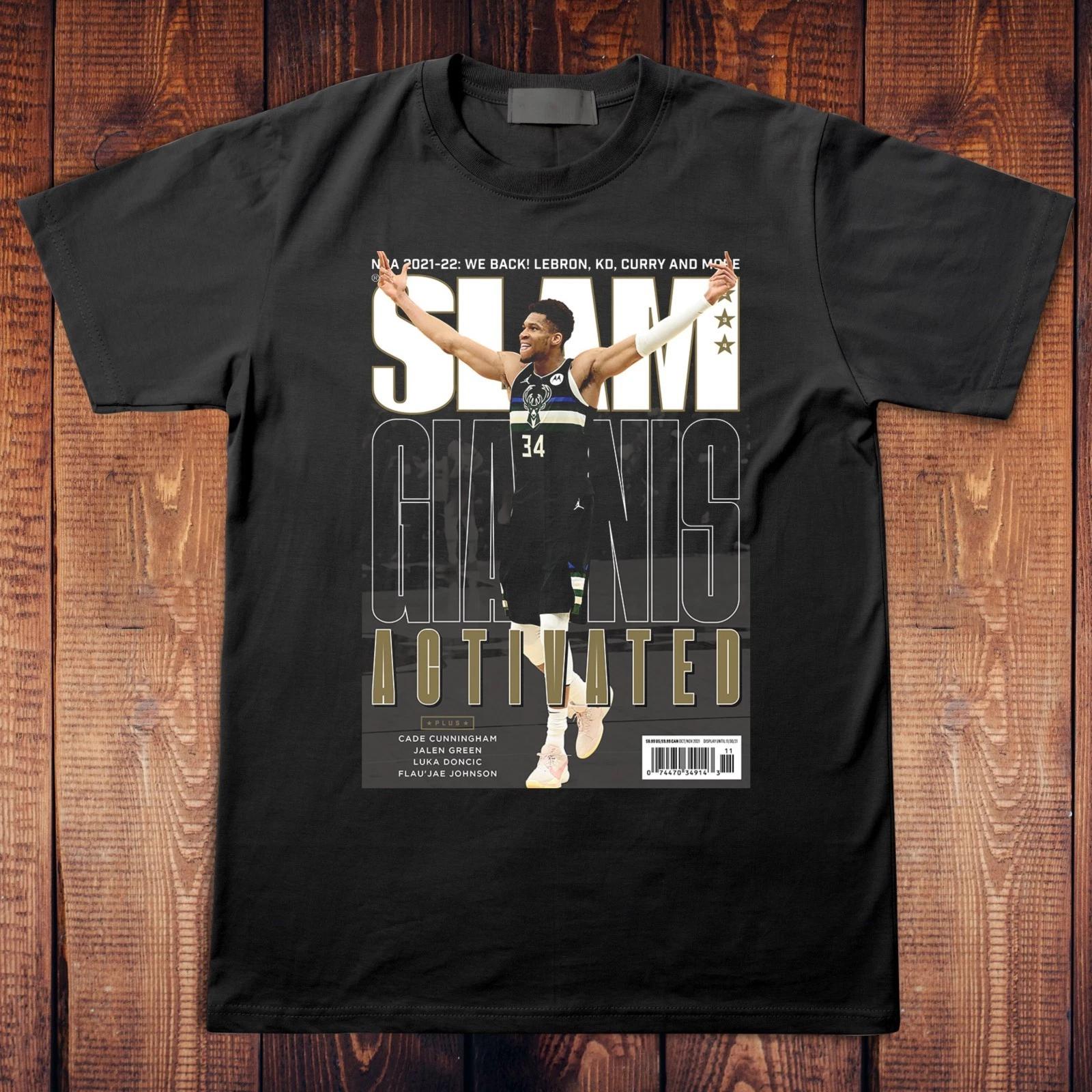 Giannis Antetokounmpo Slam Cover Bucks T Shirt S