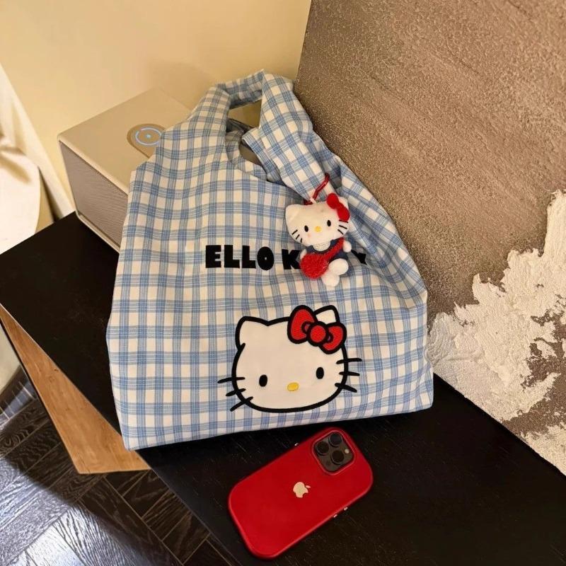 New cute kitty canvas bag portable shoulder messenger bag summer commute large capacity new satchel
