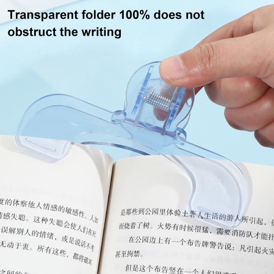 Transparent Page Holder Clip Hands-Free Reading Aid for Book & Documents Portable Mini Acrylic Book Clip for Sheet Music Students Professionals