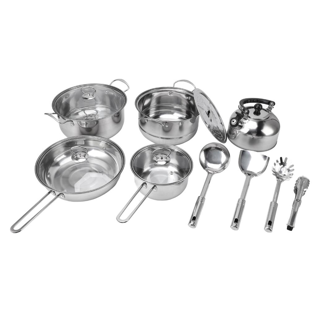 Cookware Set Stainless Steel Rustproof Stick Proof Thickened Pots Pans Set for Home Kitchen Restaura