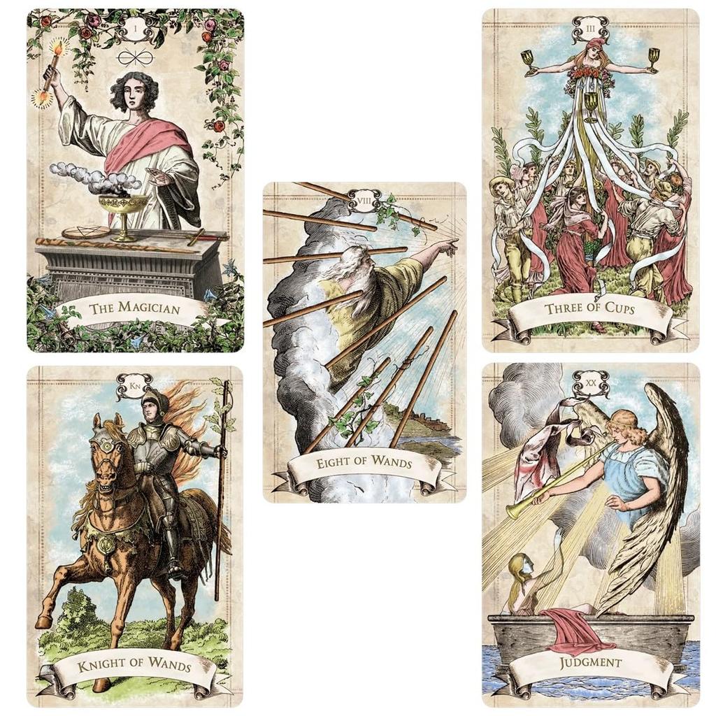 Kancharo Tarot Cards 79 Pieces Tarot Fortune Telling Style Japanese Tarot Card Basic Instruction Manual Pouch Included [Old Tarot] & (Genuine Product)