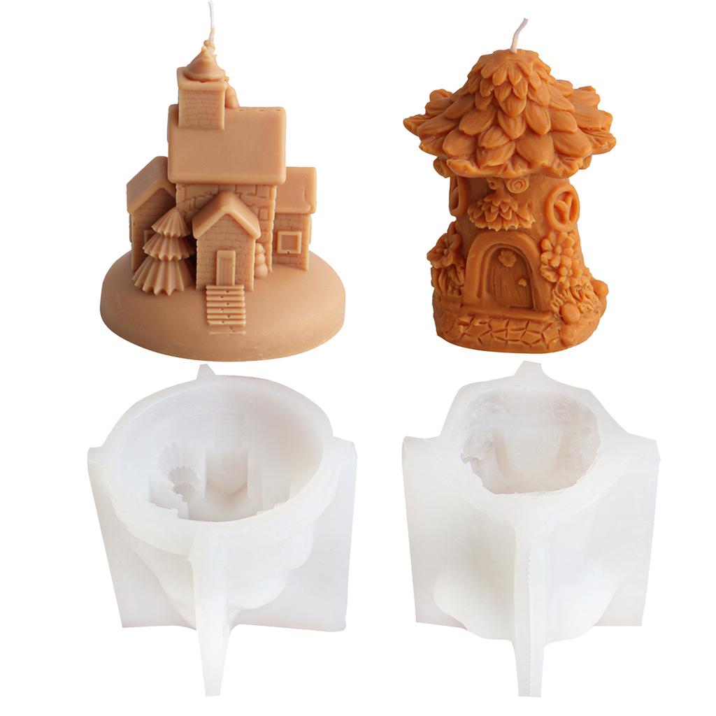 Flexible Silicone Mold Nordic House Shaped Candle Molds Scented Aromatherapy Making Mould Handmade Ornament Mould