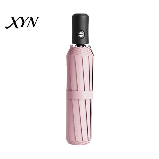 Sunscreen Umbrella Automatic Folding with Carabiner Handle, UV Rain Protection Travel Wind Resistant Umbrella, Windproof Rainproof Portable for Women